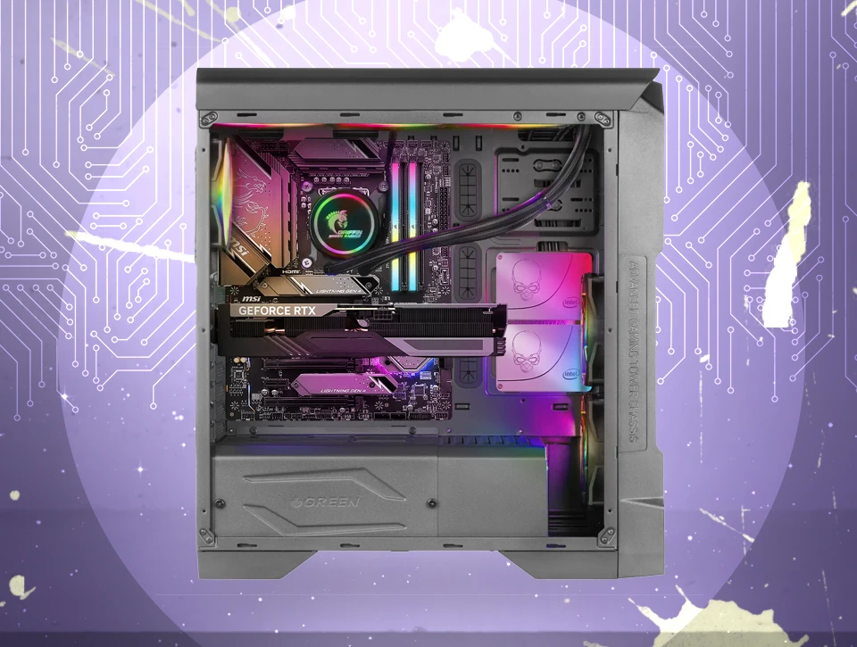 کیس گیمینگ گرین Green STRIKER FRGB