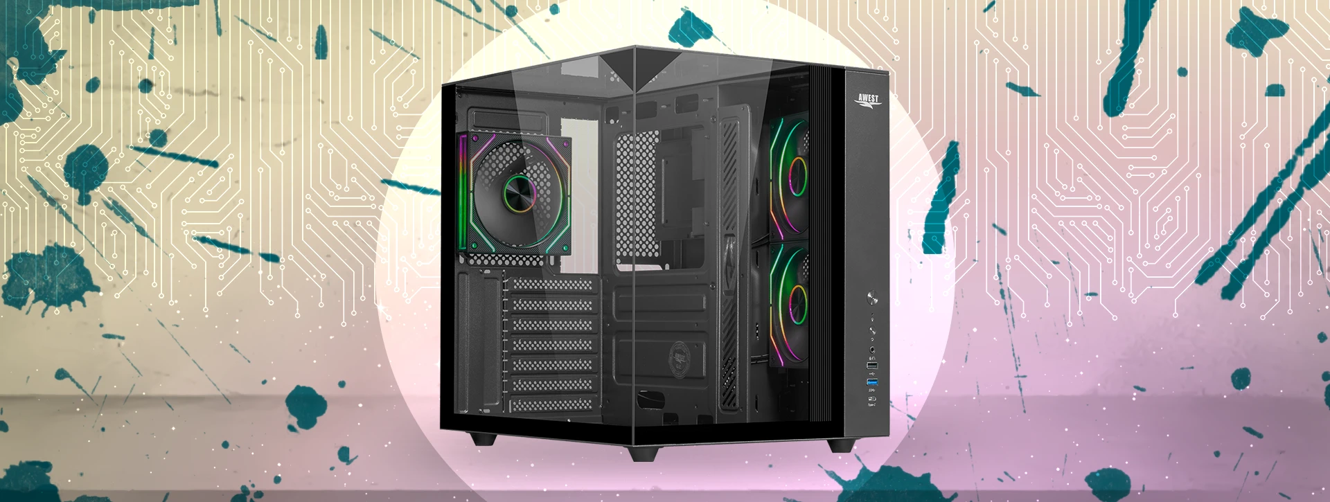 کیس گیمینگ اوست Awest AQ-15TG-B