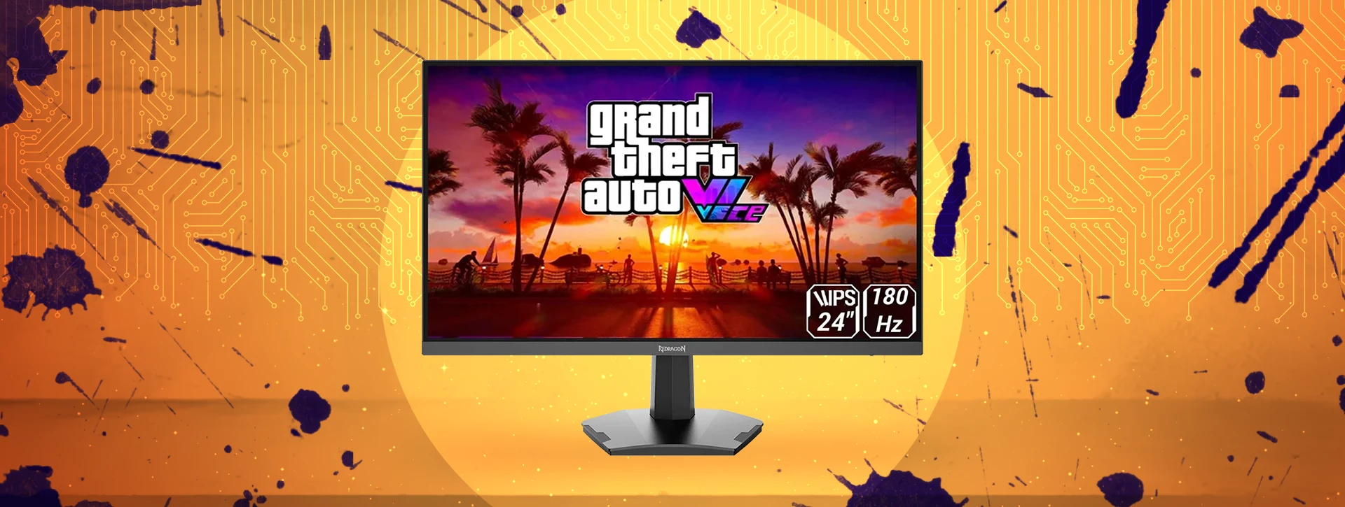 w1 مانیتور گیمینگ 23.8 اینچ ردراگون Redragon GM24X5IPS
