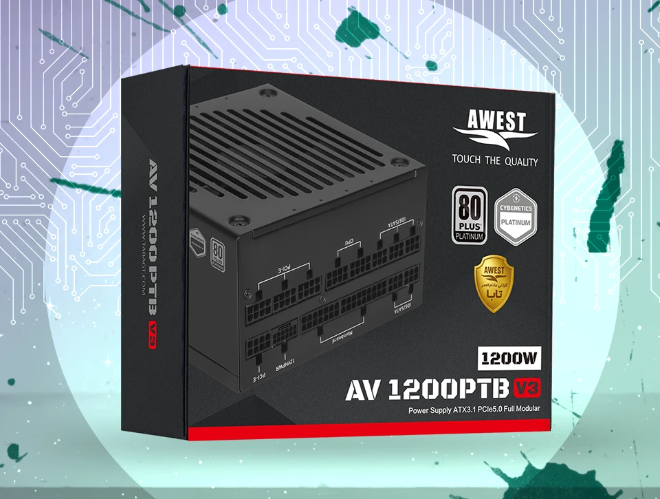 پاور – منبع تغذیه اوست AWEST AV1200-PTB V3