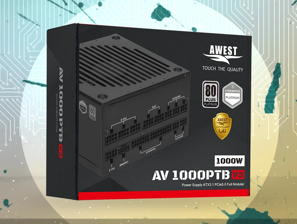 پاور – منبع تغذیه اوست AWEST AV1000-PTB V3