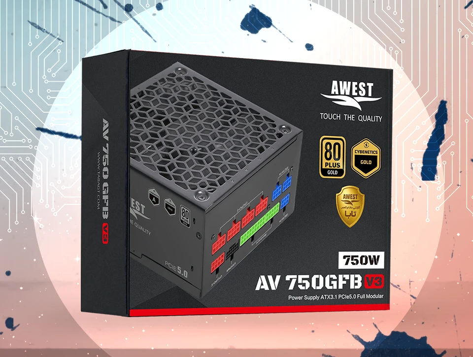 پاور – منبع تغذیه اوست AWEST AV750-GFB V3