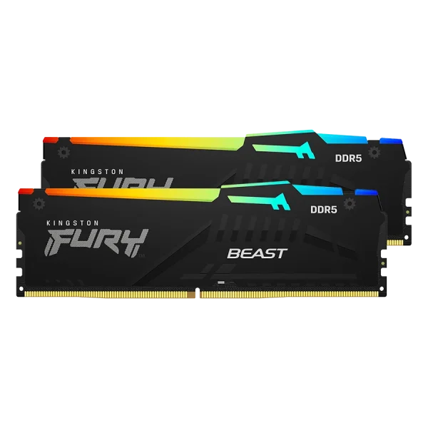 حافظه رم دسکتاپ دو کاناله Kingston مدل Fury Beast RGB 32GB 6000