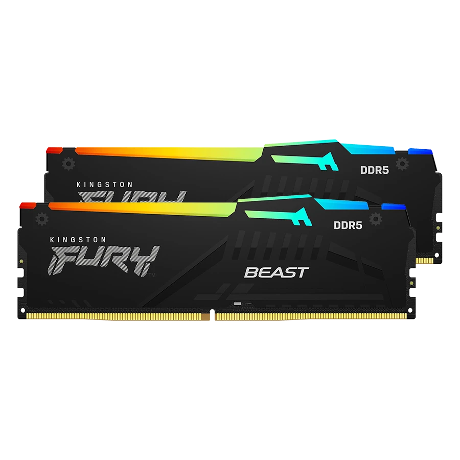 حافظه رم دسکتاپ دو کاناله Kingston مدل Fury Beast RGB 32GB 6000