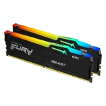 حافظه رم دسکتاپ دو کاناله Kingston مدل Fury Beast RGB 32GB 6000