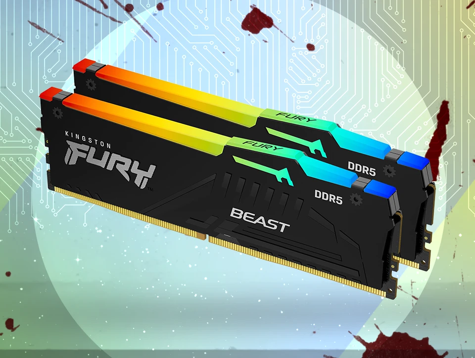 حافظه رم دسکتاپ دو کاناله Kingston مدل Fury Beast RGB 32GB 6000
