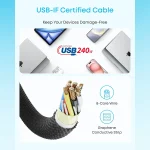 کابل شارژ USB-C به USB-C انکر Anker Zolo A8060 240W 1M