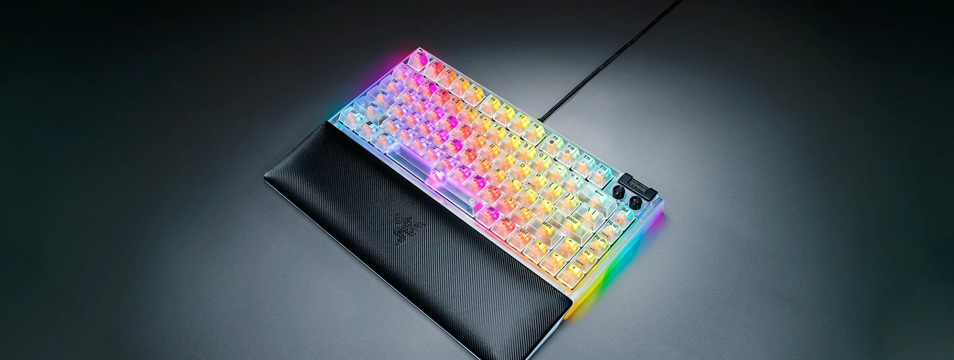 کیبورد بی سیم مکانیکال گیمینگ ریزر RAZER BlackWidow V4 75% Phantom White ED Orange SW