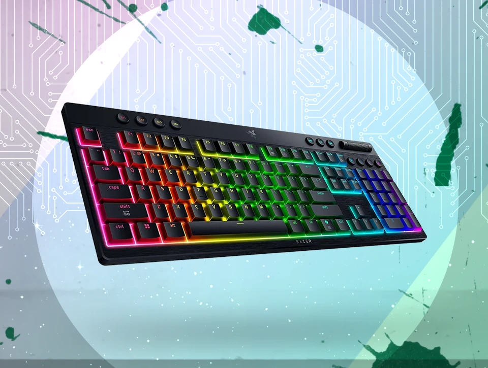 کیبورد بی سیم مکانیکال گیمینگ ریزر RAZER BlackWidow V4 HyperSpeed Yellow SW
