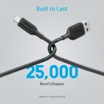 کابل شارژ USB-A به Lightning انکر Anker PowerLine III 0.9M White