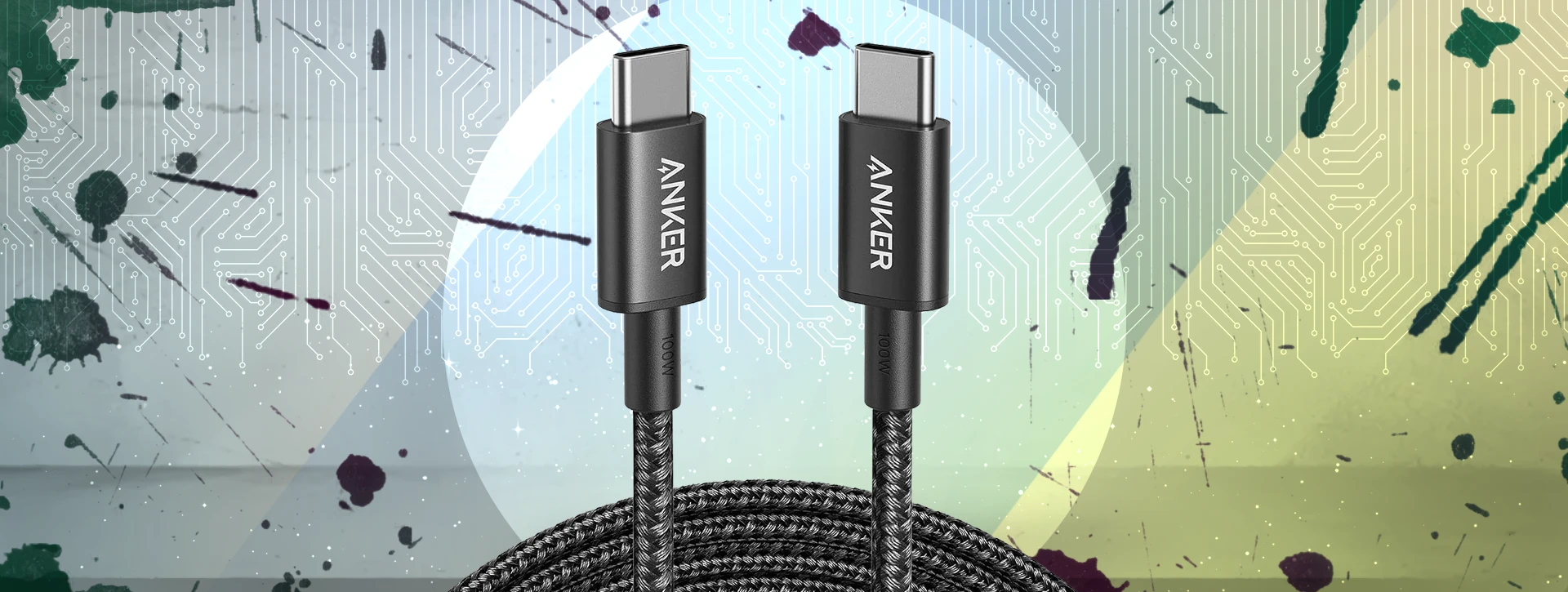کابل شارژ USB-C به USB-C انکر Anker Nylon 333 100W 1.8M Black